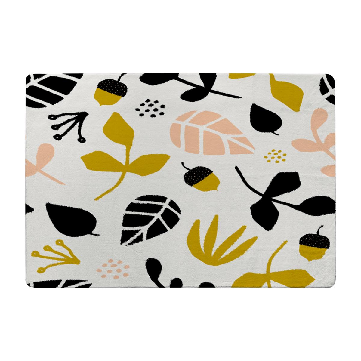 Leaves Acorns And Branches Rug - Yellow / 150cm – image 1