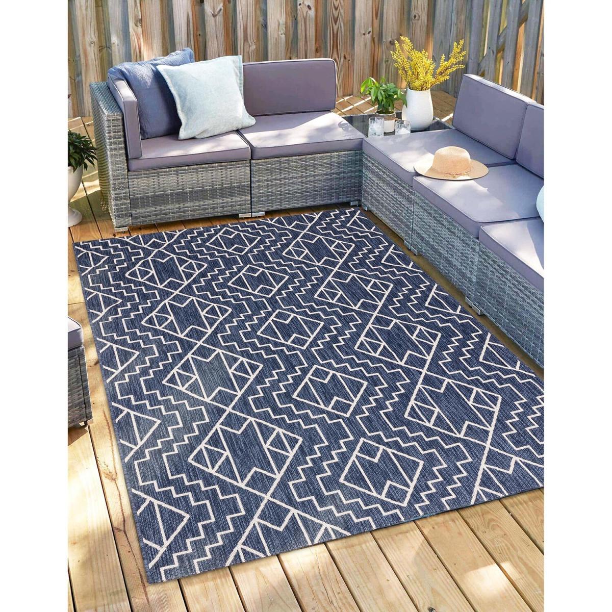 Abstract Indoor Outdoor Rug - Light Grey / 160cm – image 15