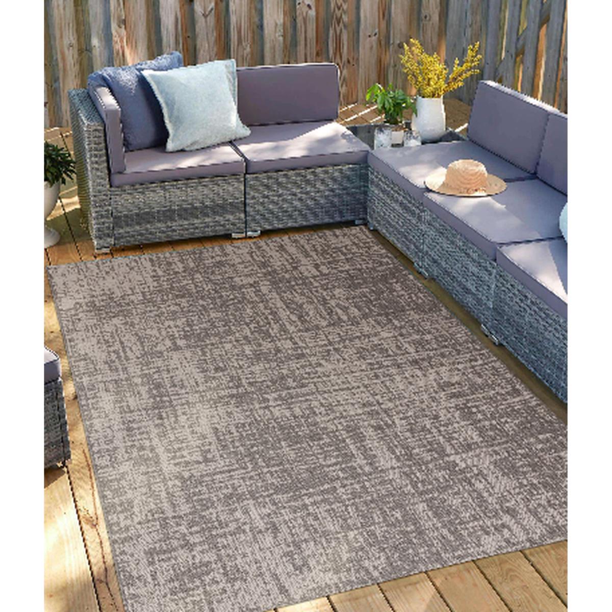 Abstract Indoor Outdoor Rug - Light Grey / 160cm – image 5