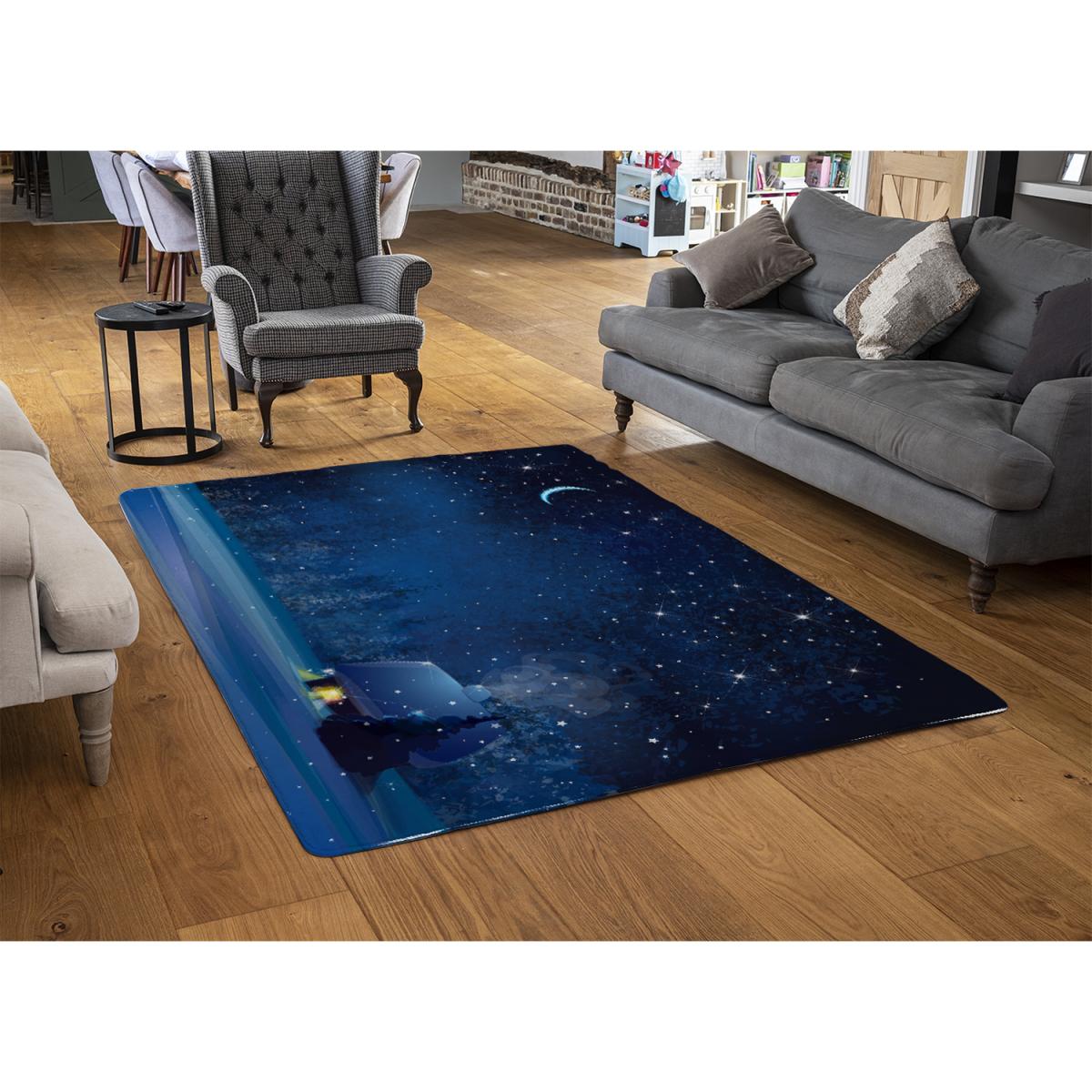 Night Winter Landscape Style Rug - blue / 230cm – image 2
