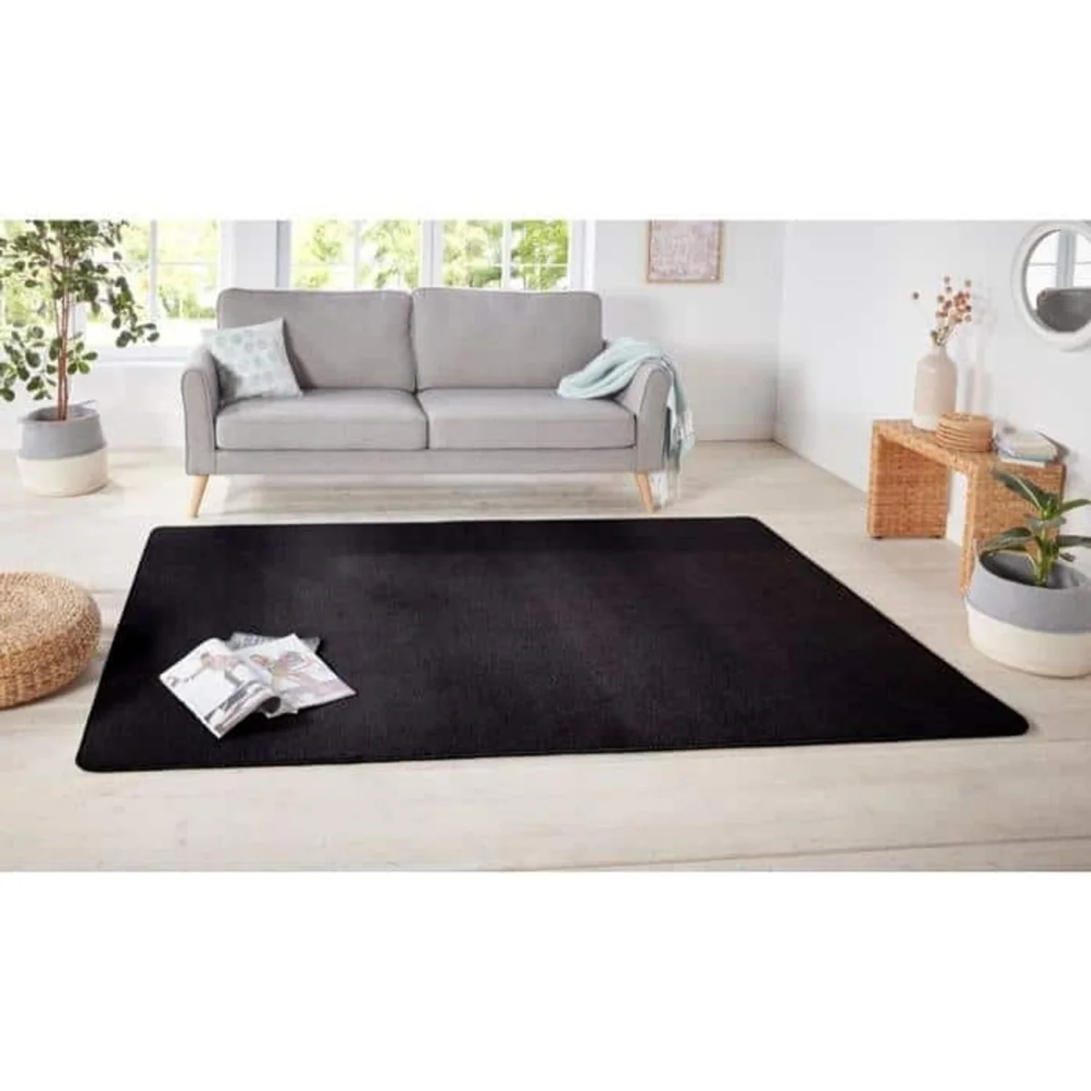 Hanse Home Design Polypropylene Plain Runner Rug Black - Black / 200.0cm / 80.0cm / 2.4kg – image 4