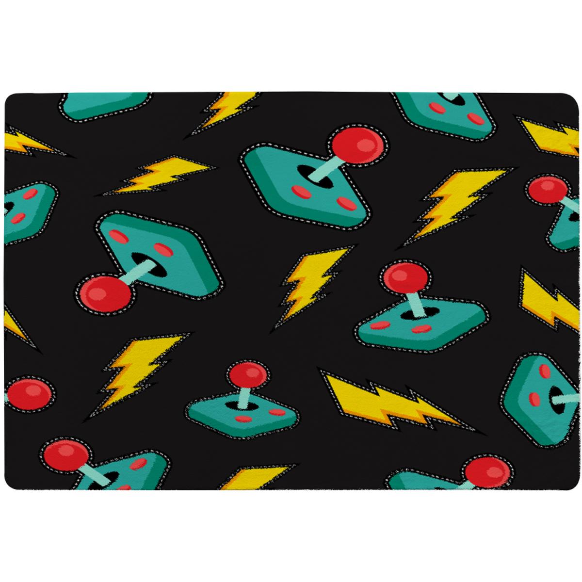 Retro Video Game Joystick Designer Rug - Black / 110cm – image 2