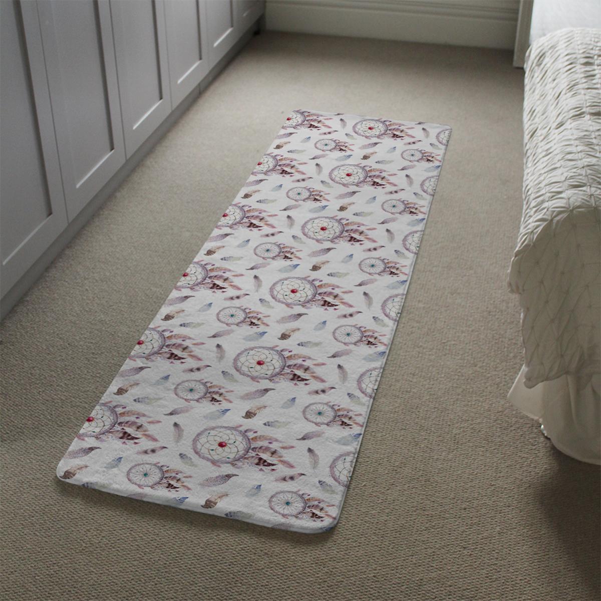 Dreamcatcher And Feather Pattern Runner Rug - Pink – image 1