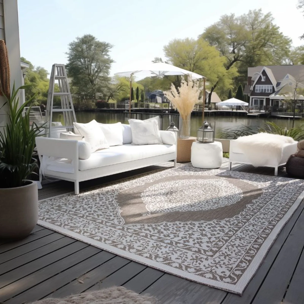 Reversible Medallion Indoor & Outdoor Rug Beige - Beige / 150.0cm – image 7
