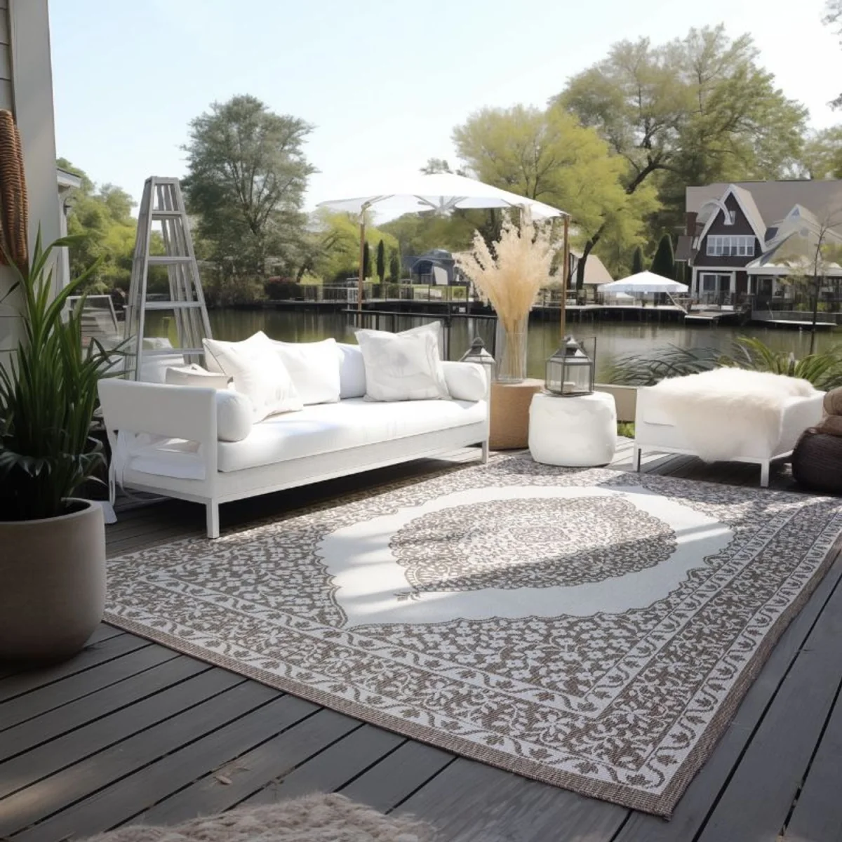 Reversible Medallion Indoor & Outdoor Rug Beige - Beige / 150.0cm – image 8