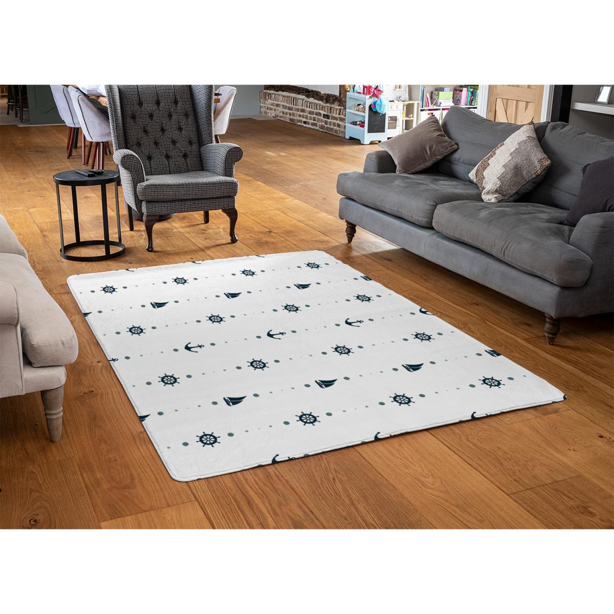 Anchor Wheel Sailboat Rug - White / 230cm – image 3