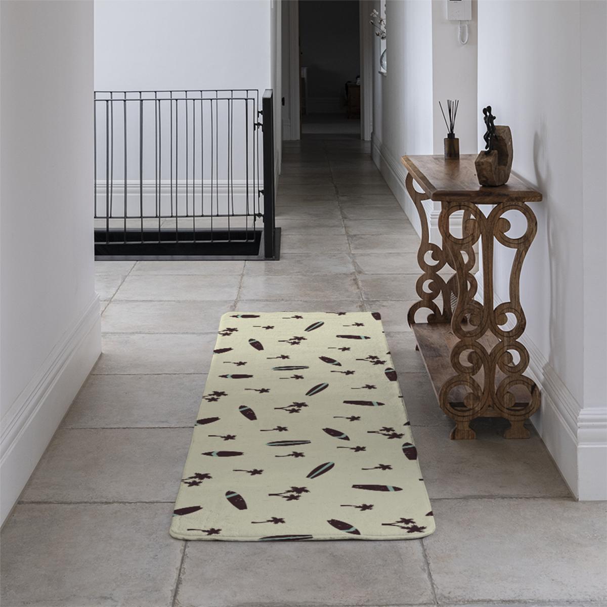 Surf Board Palm Silhouettes Runner Rug - Yellow – image 4