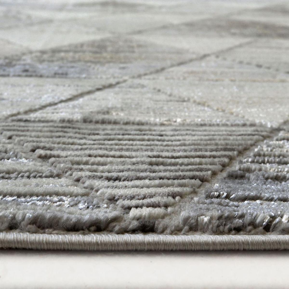 Grey Mix Shimmering Geometric Rug - Holm - Grey – image 2