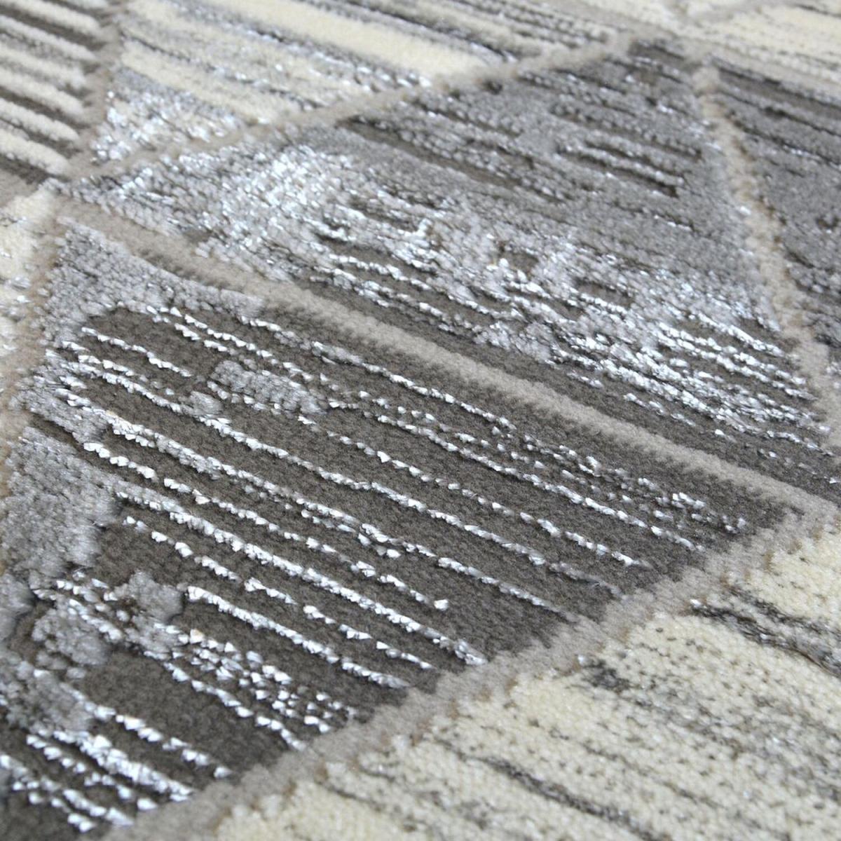 Grey Mix Shimmering Geometric Rug - Holm - Grey – image 3
