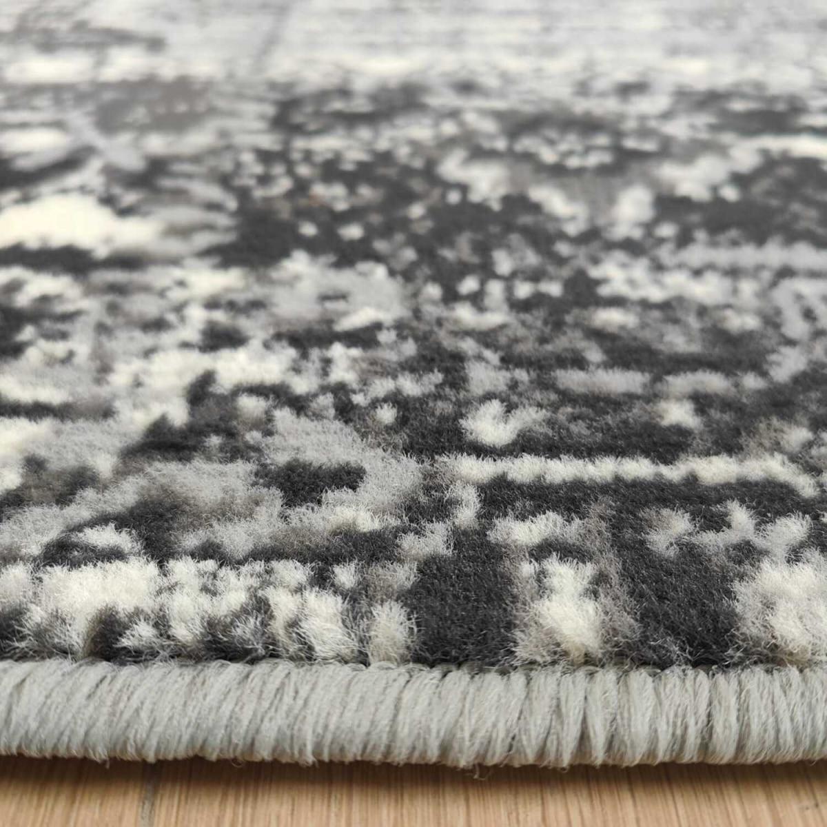 High End Grey Distressed Patchwork Living Room Rug - Trend - Grey / 7kg – image 2