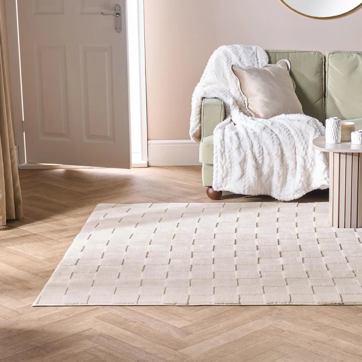 OHS Checker Board Rug - Stone / 160X230 – image 2