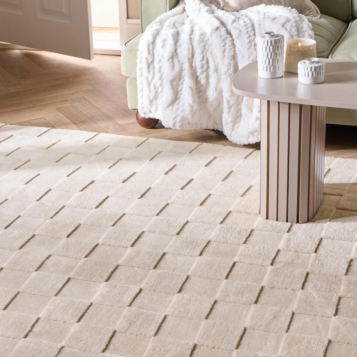 OHS Checker Board Rug - Stone / 160X230 – image 3