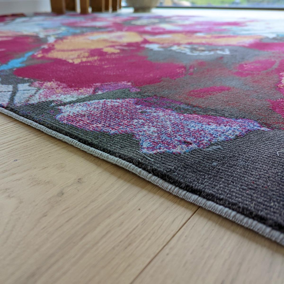 Red Floral Flatweave Rug - Capella - Red / 160cm – image 4