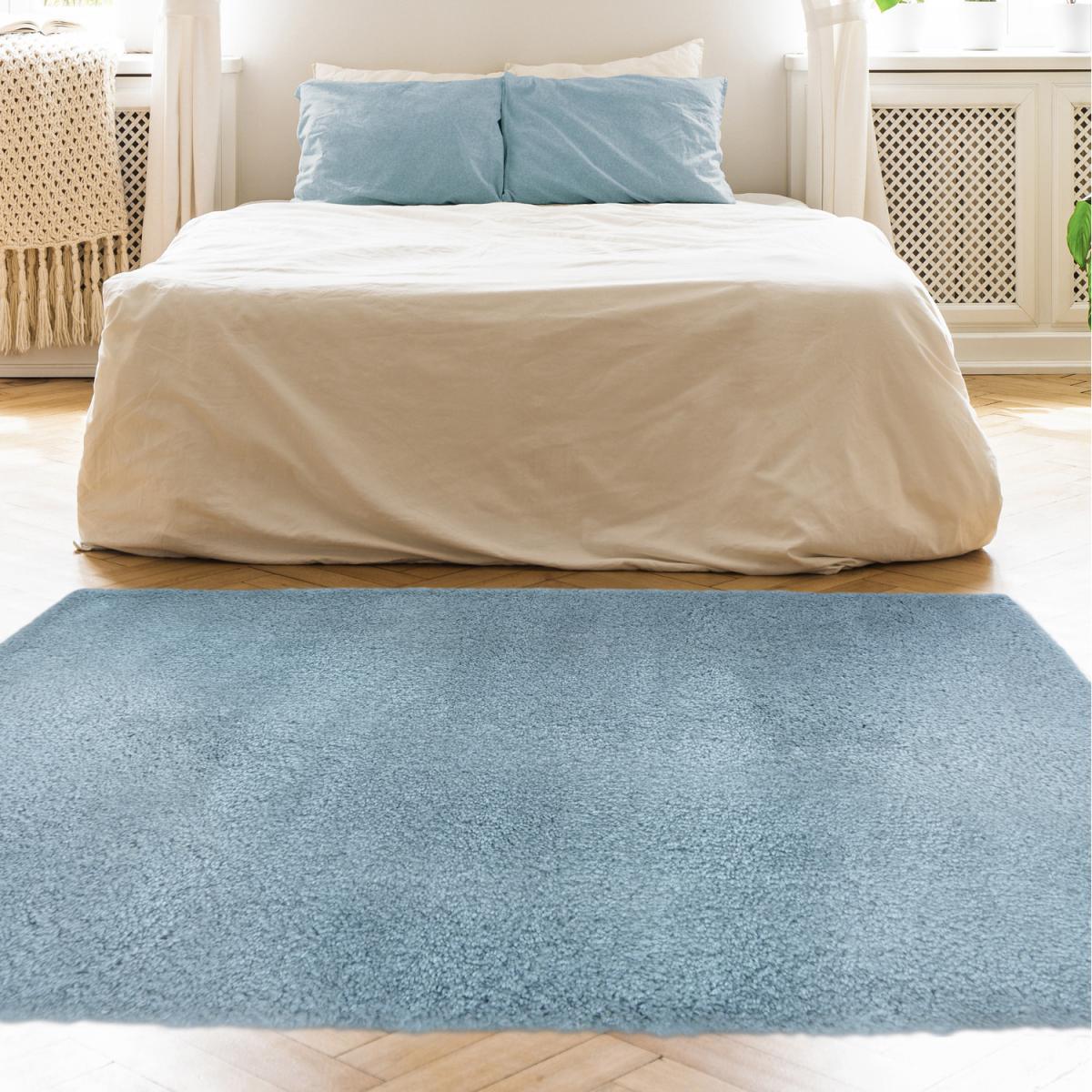 Denim Blue Super Soft Warm 30mm Shaggy Rug - Brae - Blue / 290cm – image 1