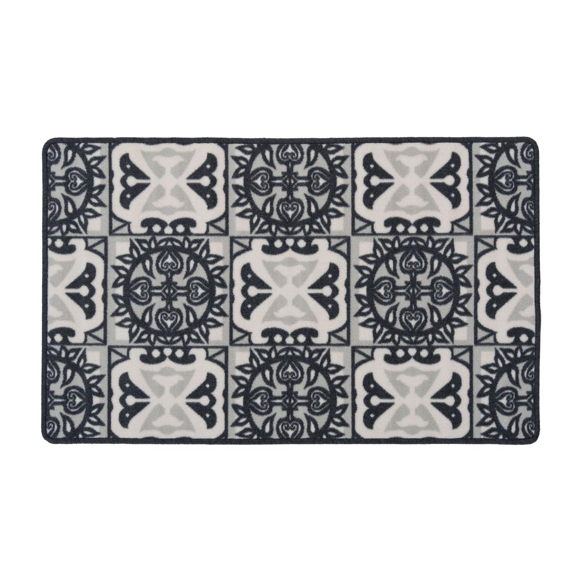 Grey Mosaic Non Slip Washable Kitchen Utility Mat - Grey / 160cm – image 1