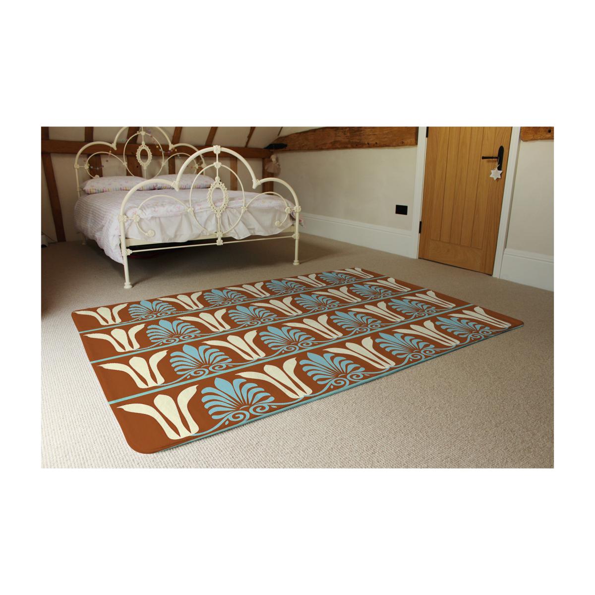 Egyptian Flower Ornament Pattern Rug - Orange / 230cm – image 1
