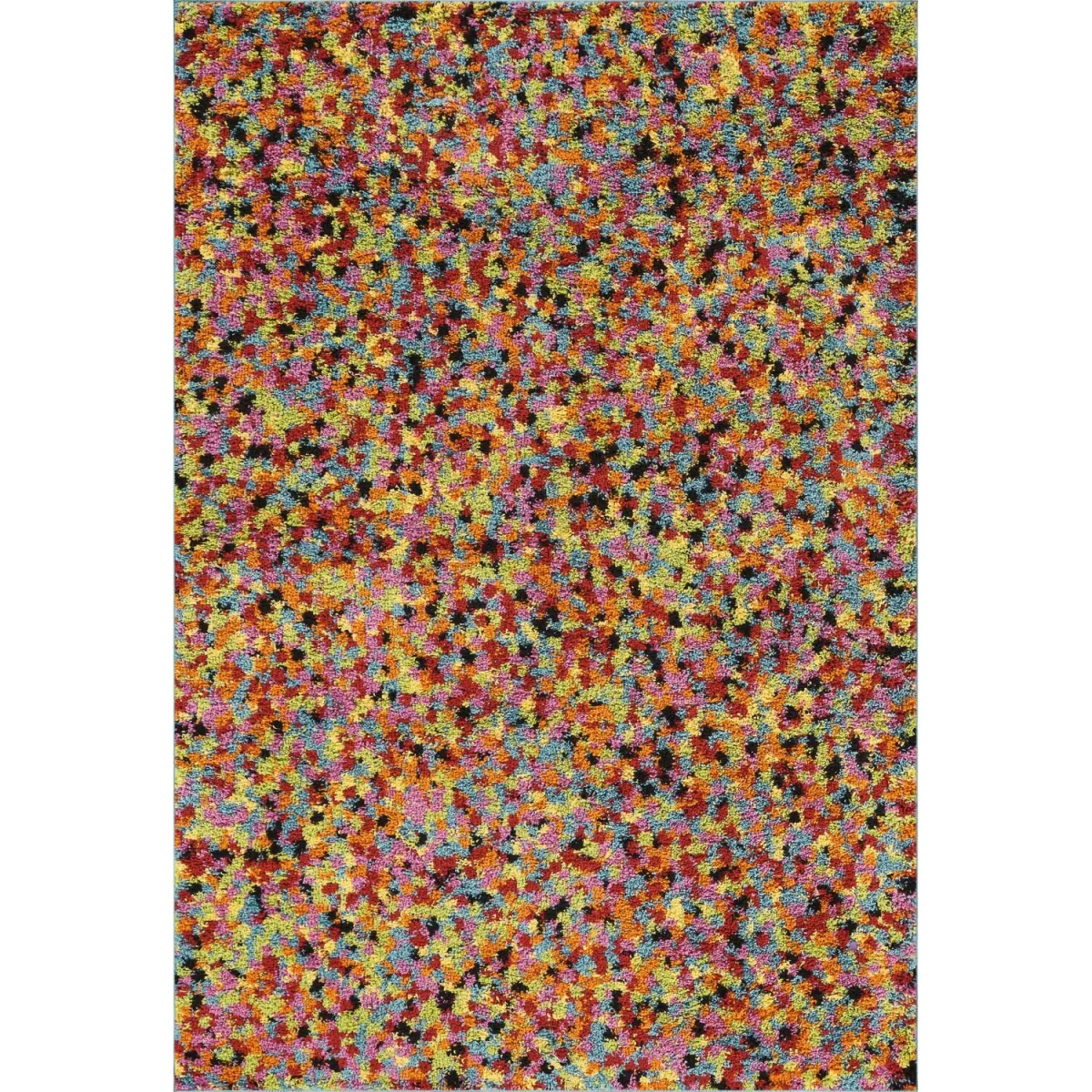 Rio Modern Living Room Shaggy Area Rug Geometric Abstract Rug Pixel Design - Multi Colour / 170cm – image 2