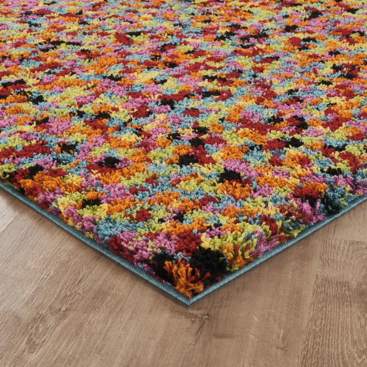Rio Modern Living Room Shaggy Area Rug Geometric Abstract Rug Pixel Design - Multi Colour / 170cm – image 4