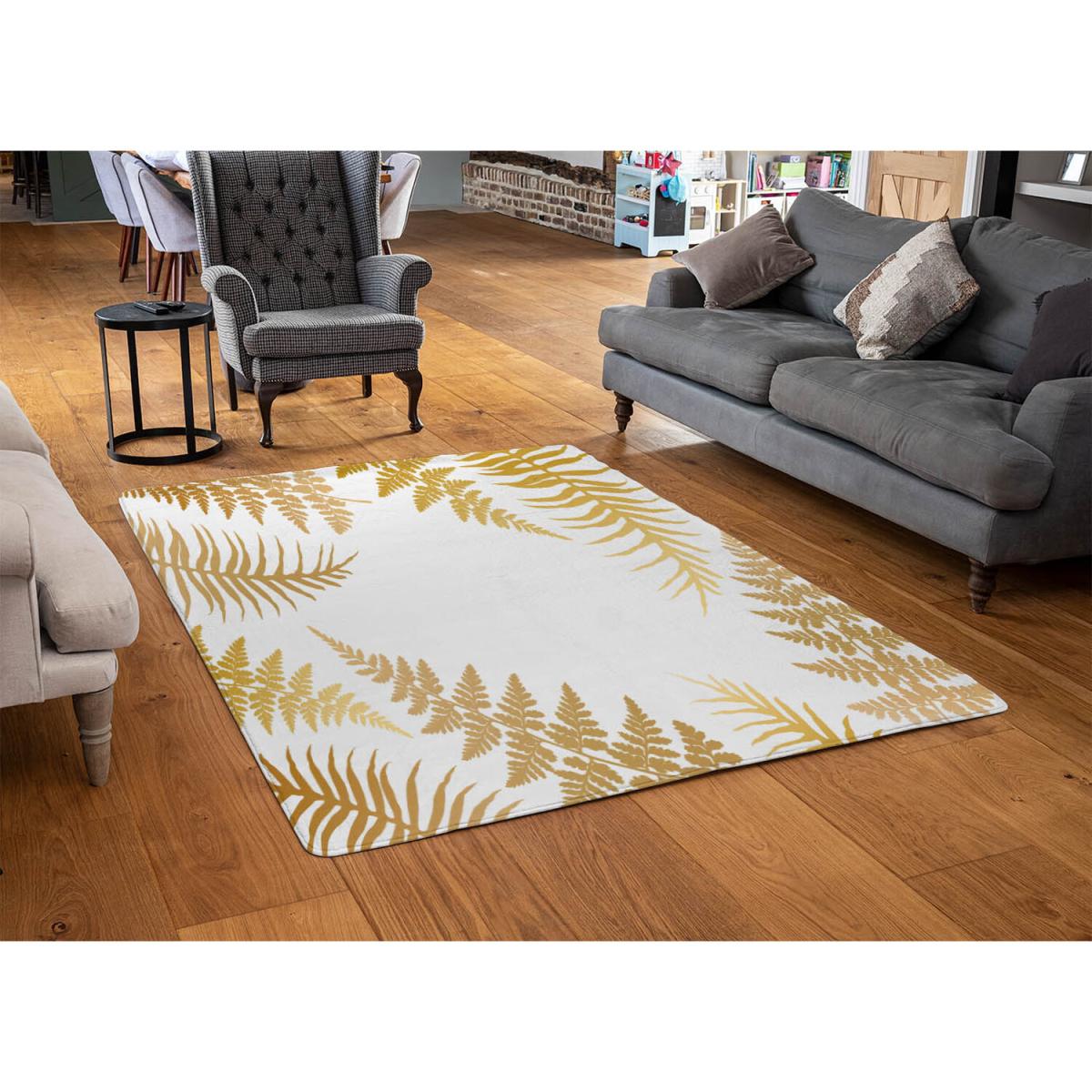 Gold Fern Designer Rug - Yellow / 150cm – image 2