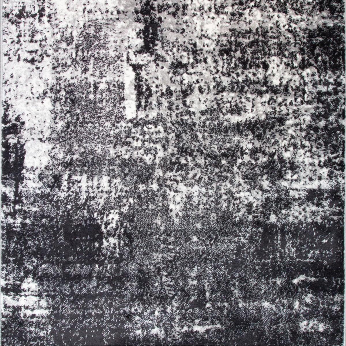 Black Grey Monochrome Super Soft Distressed Abstract Area Rug - Black / 110 x 60cm – image 4