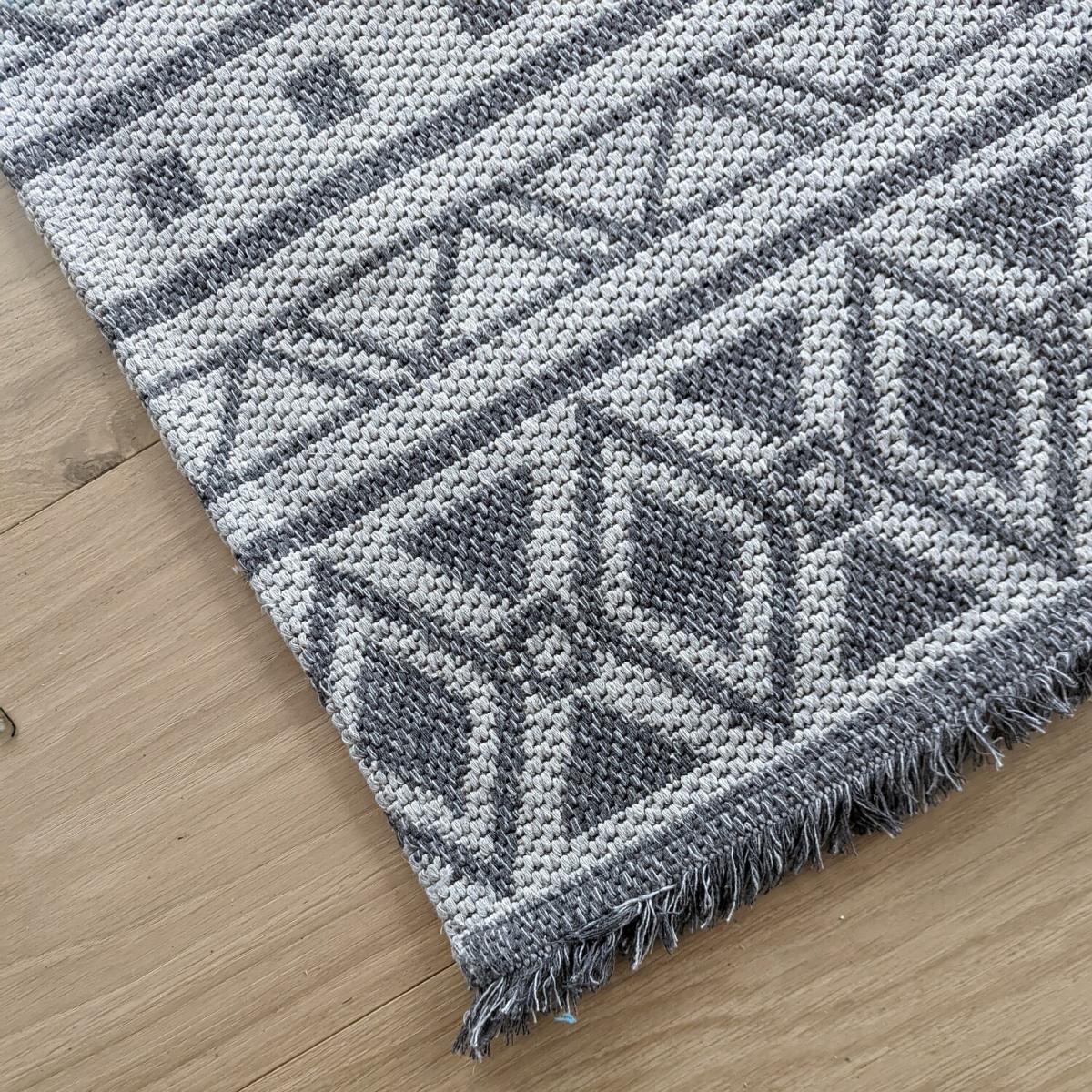 Grey Tribal Indoor Outdoor Rug - Gala - Grey / 150cm – image 4