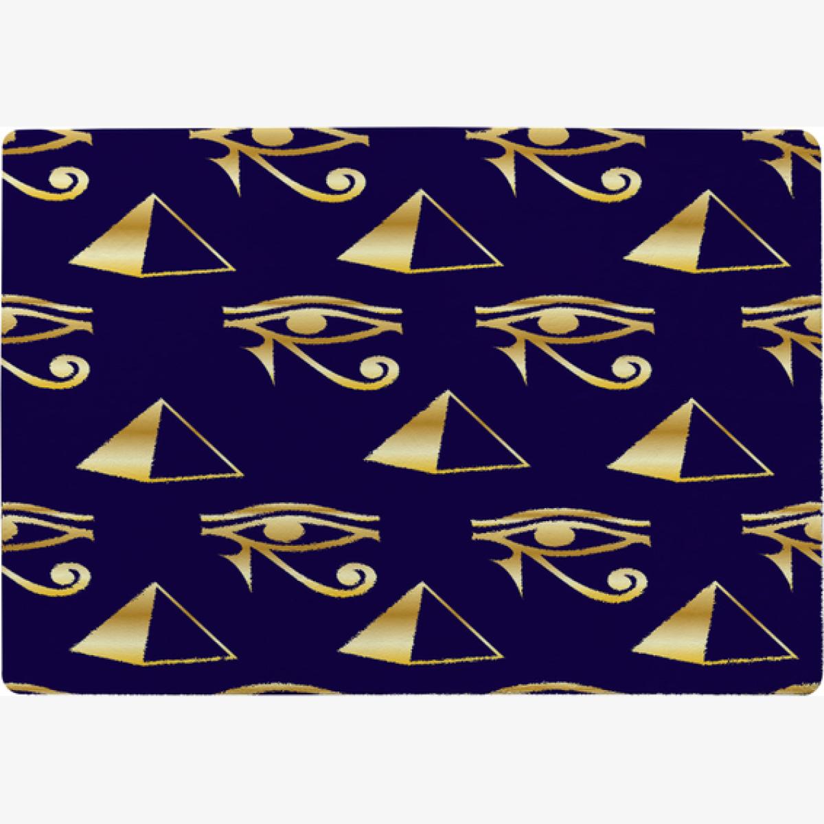 Gold Pyramid Eye Of Horus Rug - Blue / 110cm – image 1