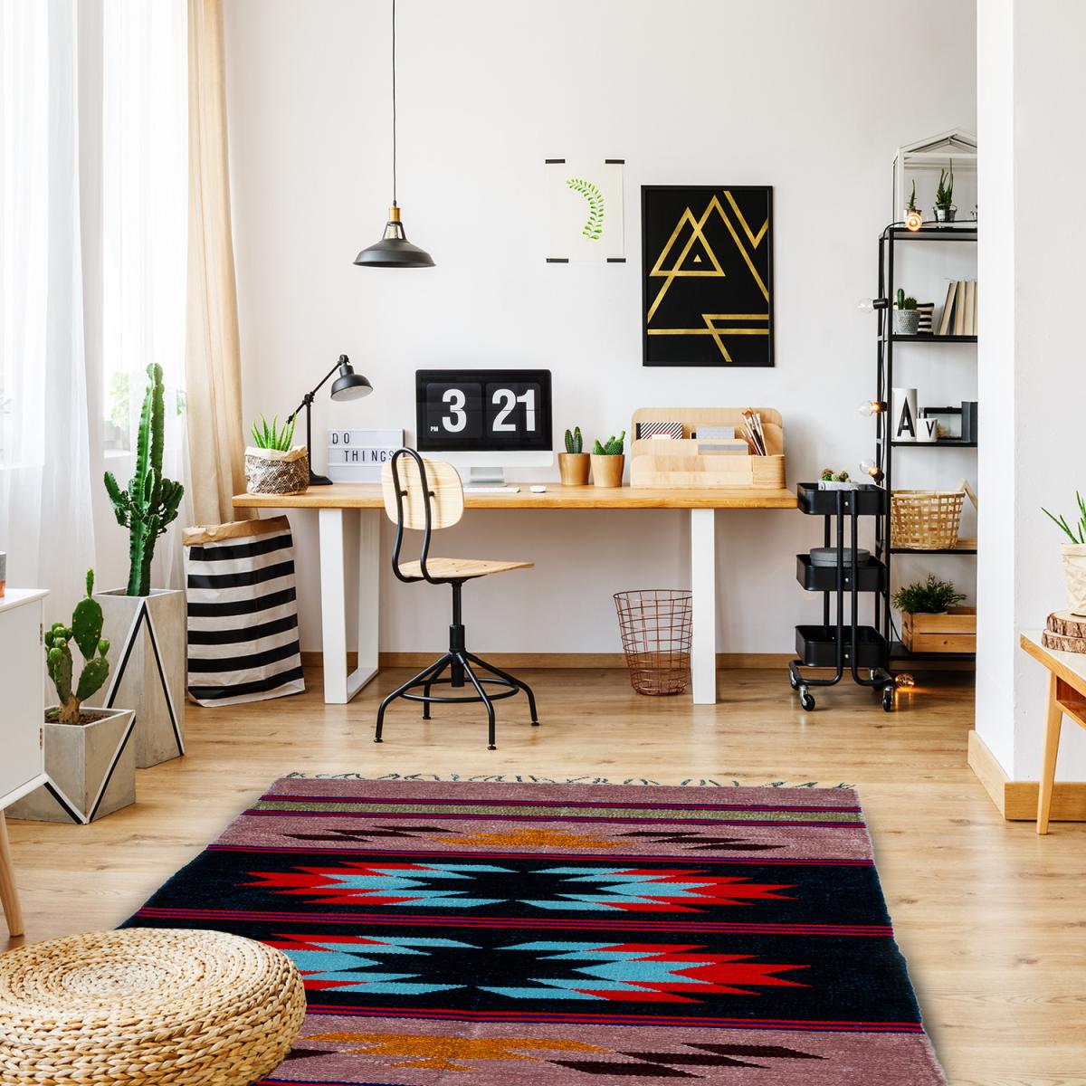 Mix Tribal Art Work Rug - Purple – image 2