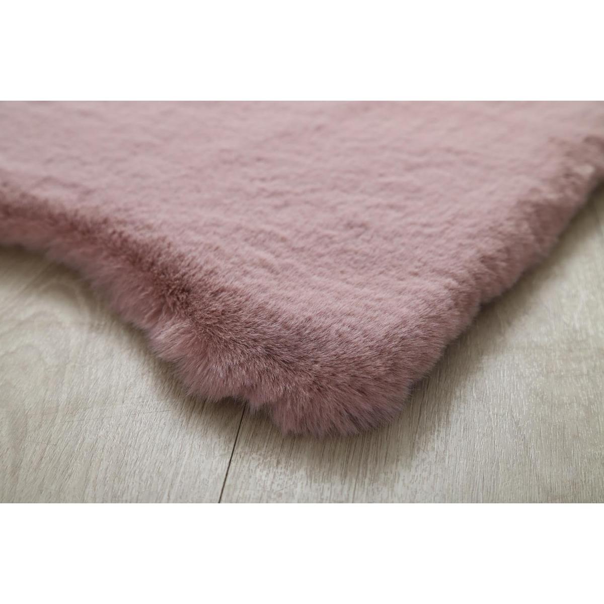 Soft Rabbit Faux Fur Rug - Dusky Pink – image 2