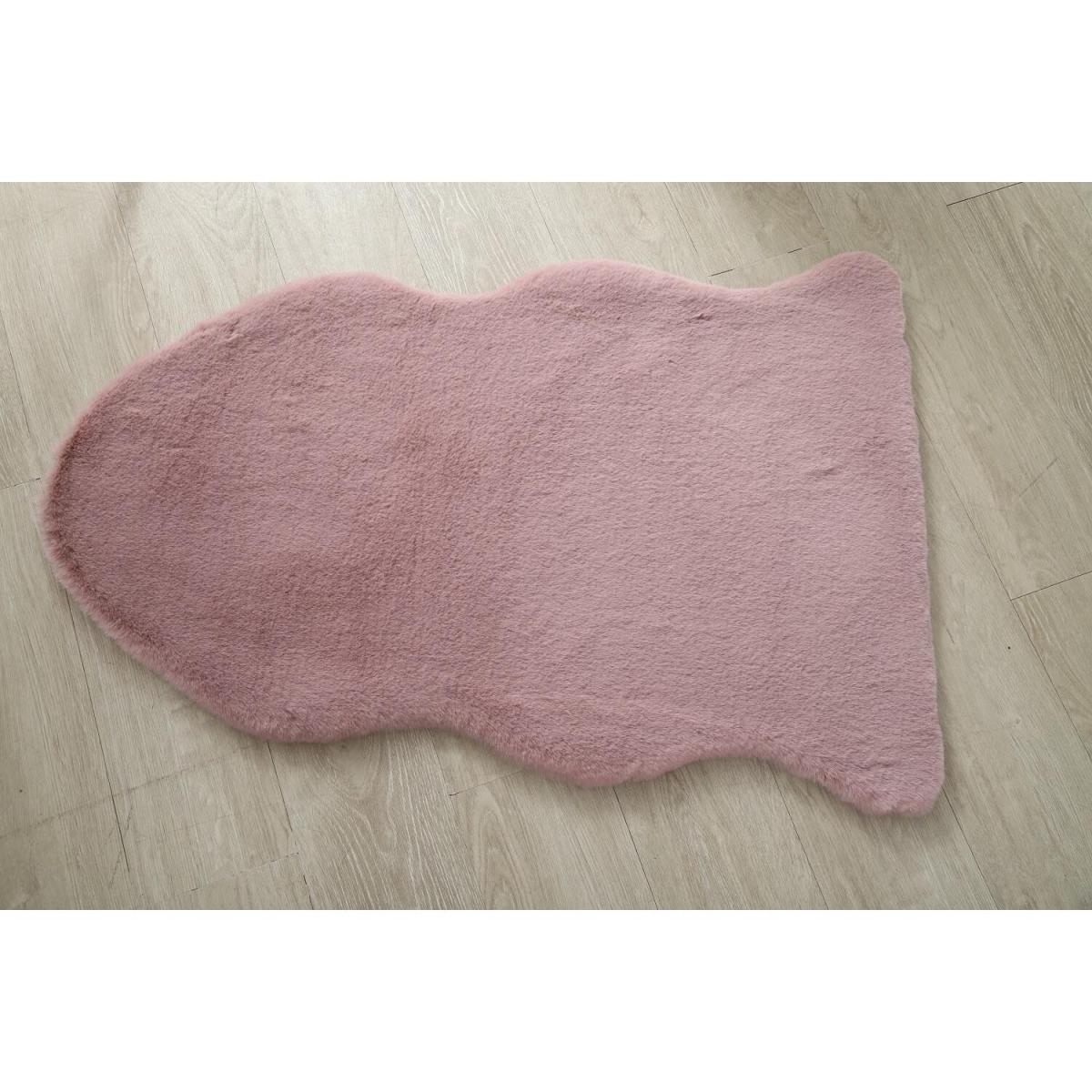 Soft Rabbit Faux Fur Rug - Dusky Pink – image 3