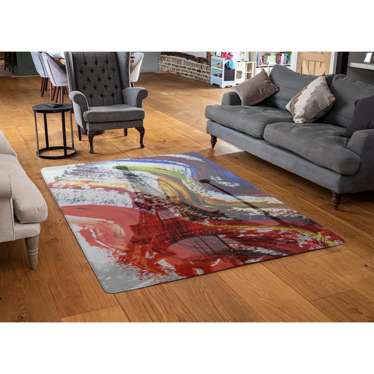 Paris In Paint Rug - Red / 230cm – image 3
