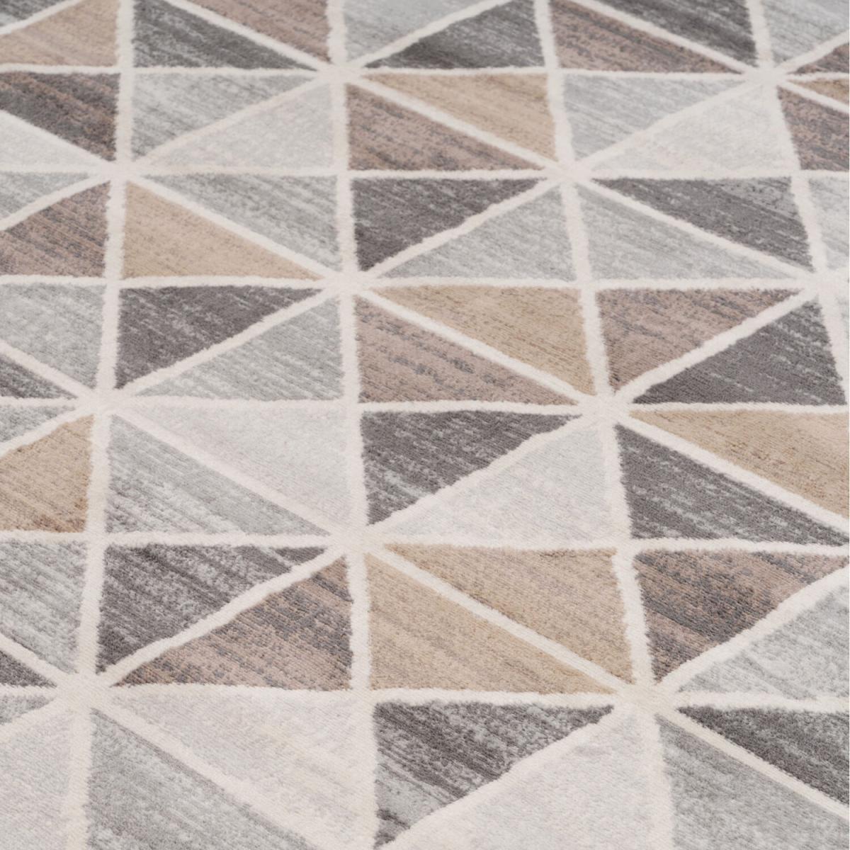 Neutral Beige Diamond Geometric Living Area Rug - Beige / 240cm – image 5