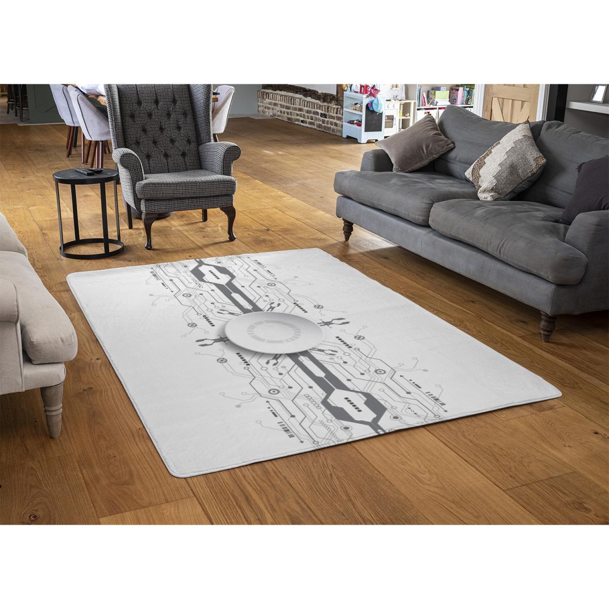 Concept With Various Technology Elements Rug - Black / 230cm – image 3