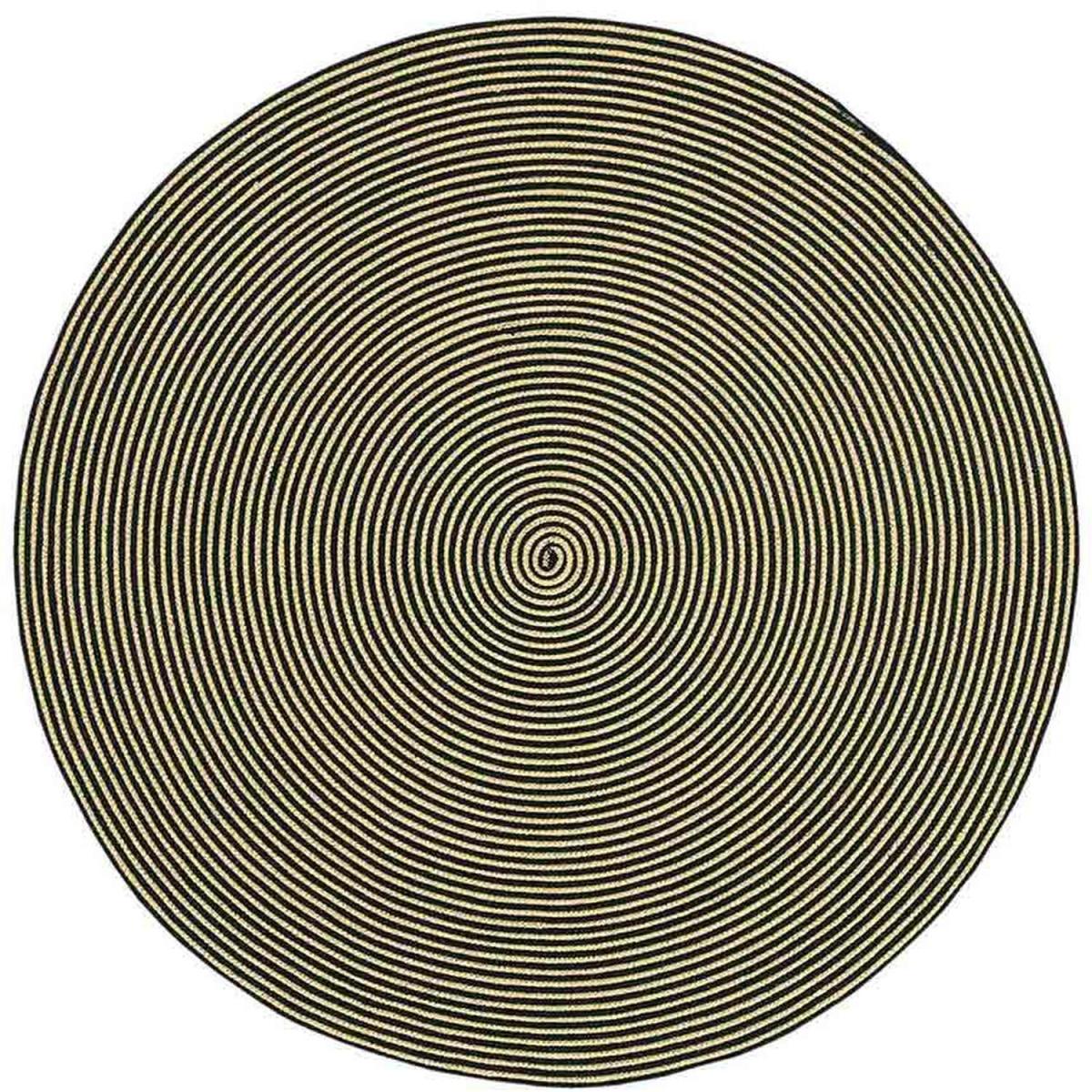 Homescapes Handmade Woven Spiral Braided Rug - Linen/Black – image 2