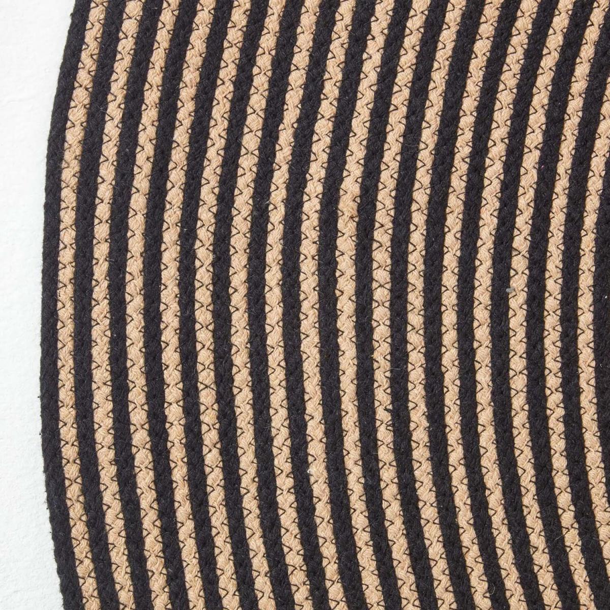 Homescapes Handmade Woven Spiral Braided Rug - Linen/Black – image 3