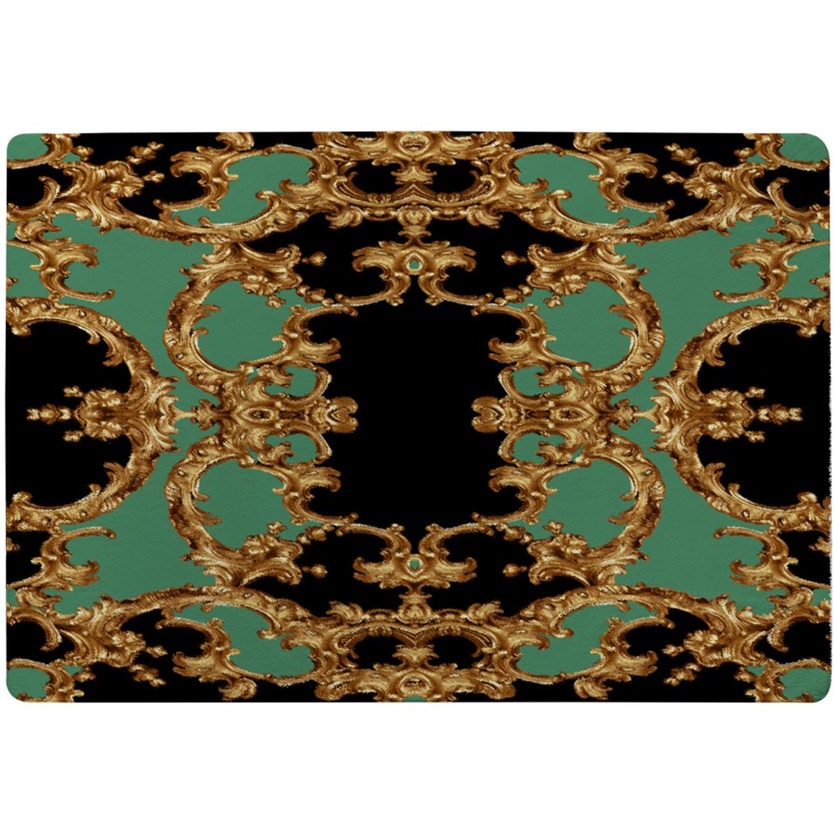 Black Green Baroque Rug - Green / 230cm – image 2