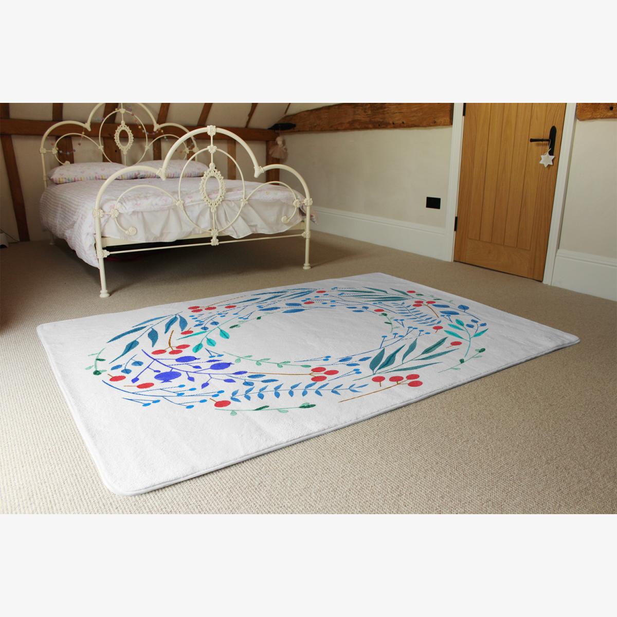 Blue Decorative Reath Rug - Blue / 230cm – image 1