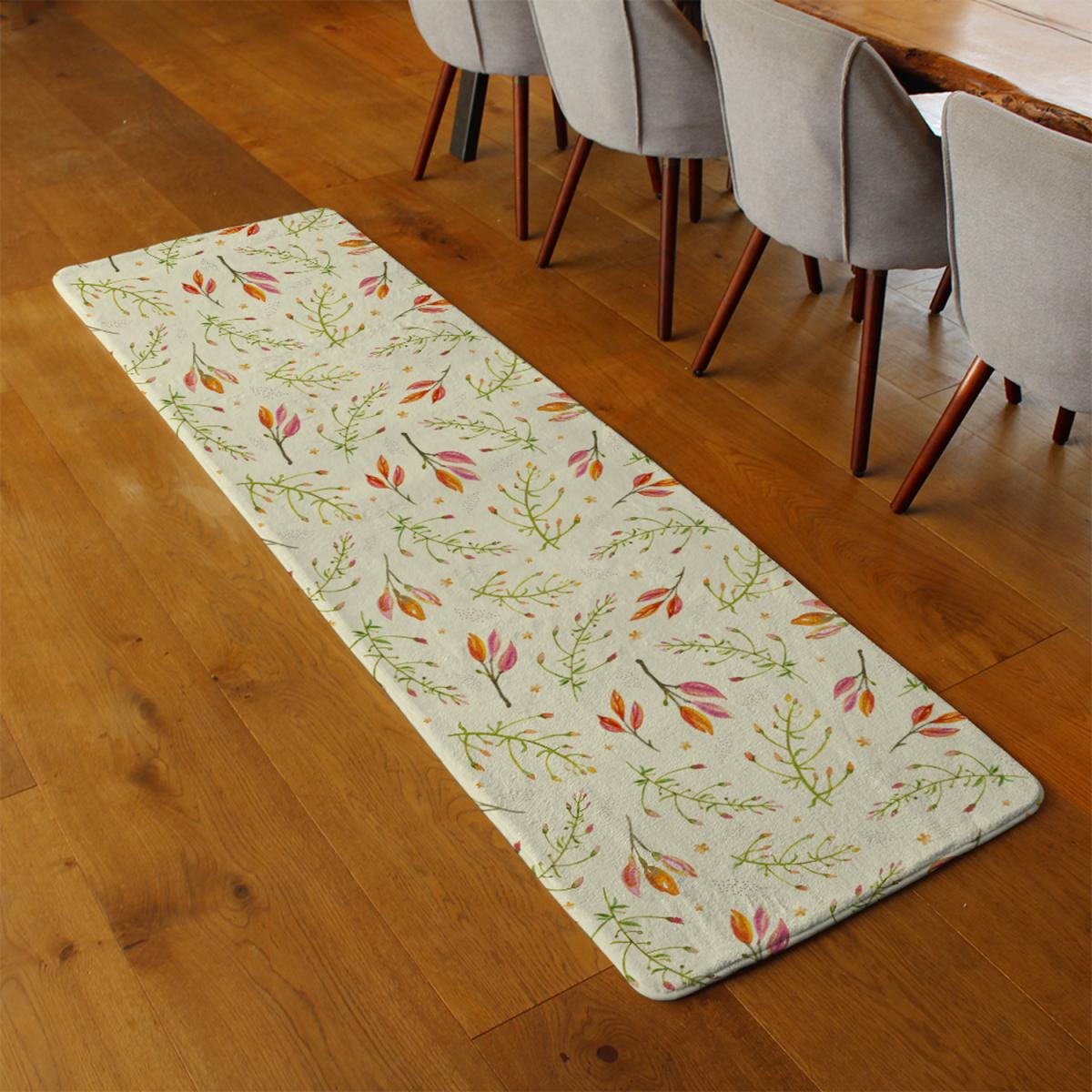Green Branches On Light Background Runner Rug - Green – image 3