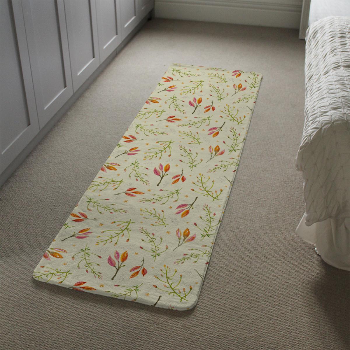 Green Branches On Light Background Runner Rug - Green – image 1