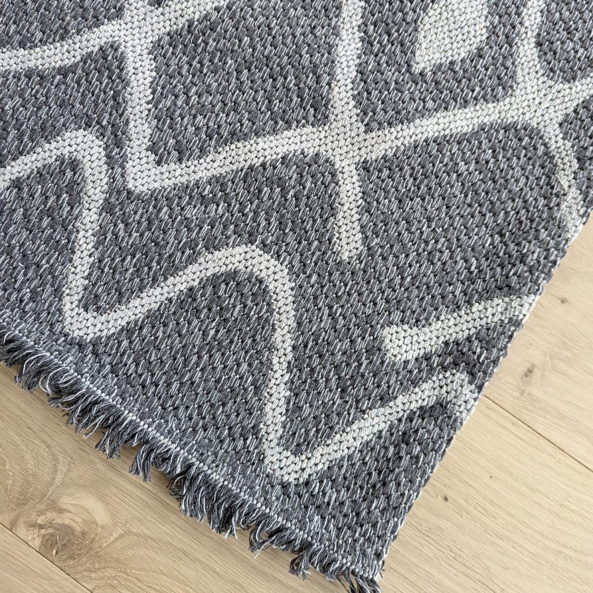 Moroccan Grey Indoor Outdoor Rug - Gala - Grey / 150cm – image 4