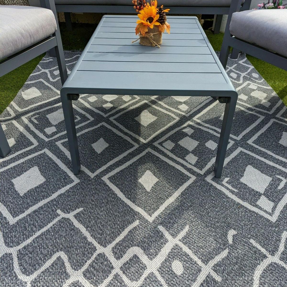 Moroccan Grey Indoor Outdoor Rug - Gala - Grey / 150cm – image 7