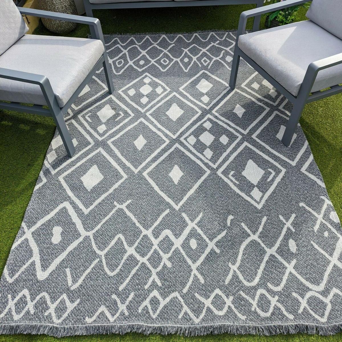 Moroccan Grey Indoor Outdoor Rug - Gala - Grey / 150cm – image 1