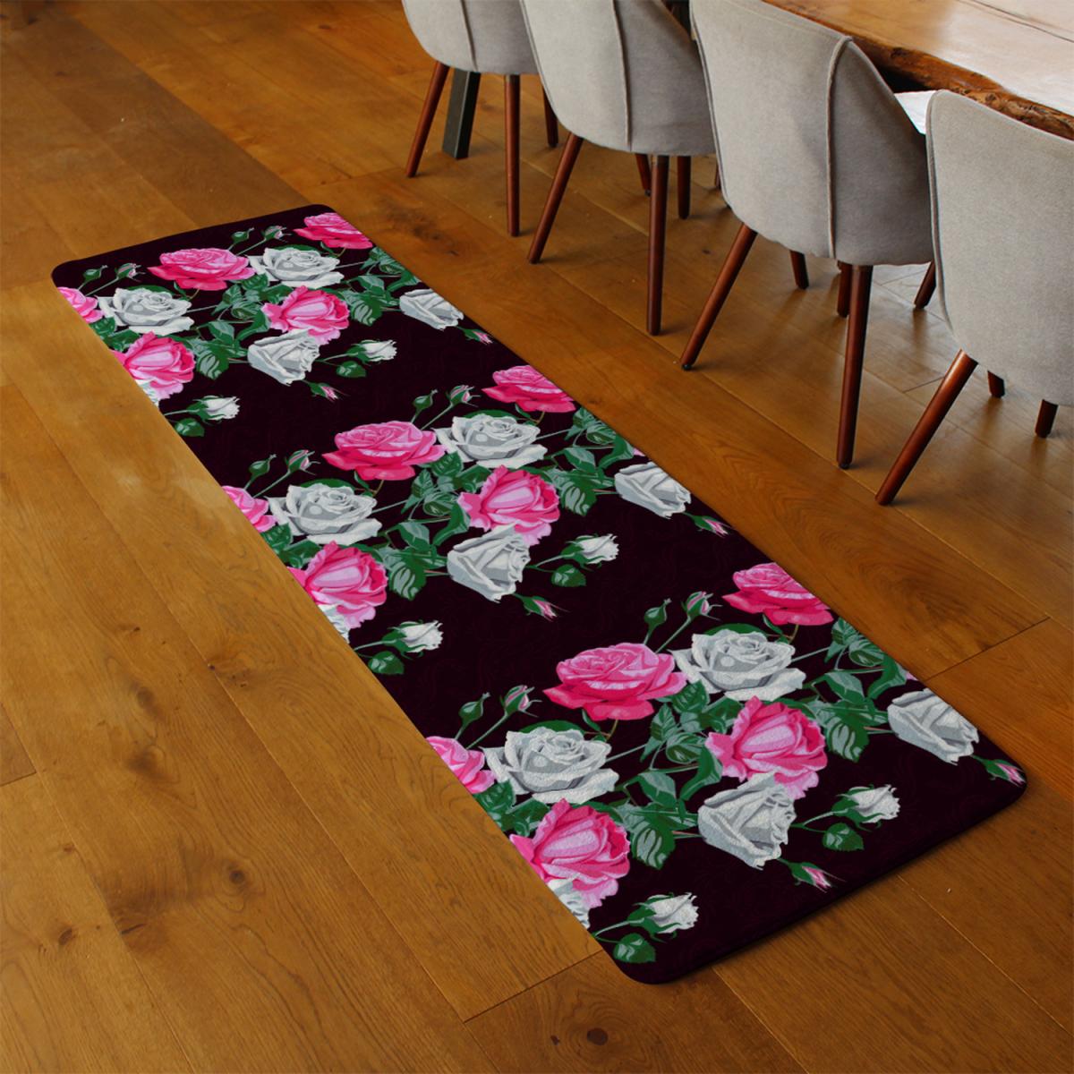 Pattern Of Pink And White Flowers Runner Rug - Pink – image 3
