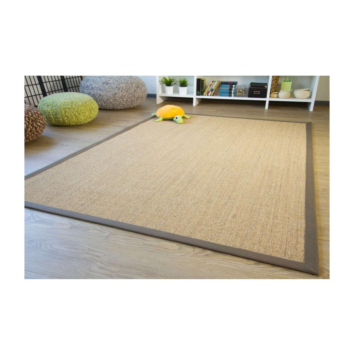 Brazil Sisal Flatweave Rug Colour Beige Border Olive - Beige / Olive / 11.87 / 250cm – image 1