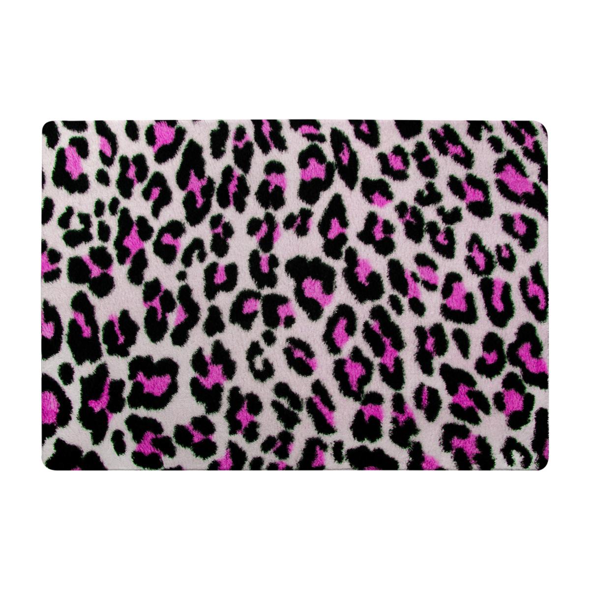 Pink Fluffy Leopard Rug - Pink / 110cm – image 1