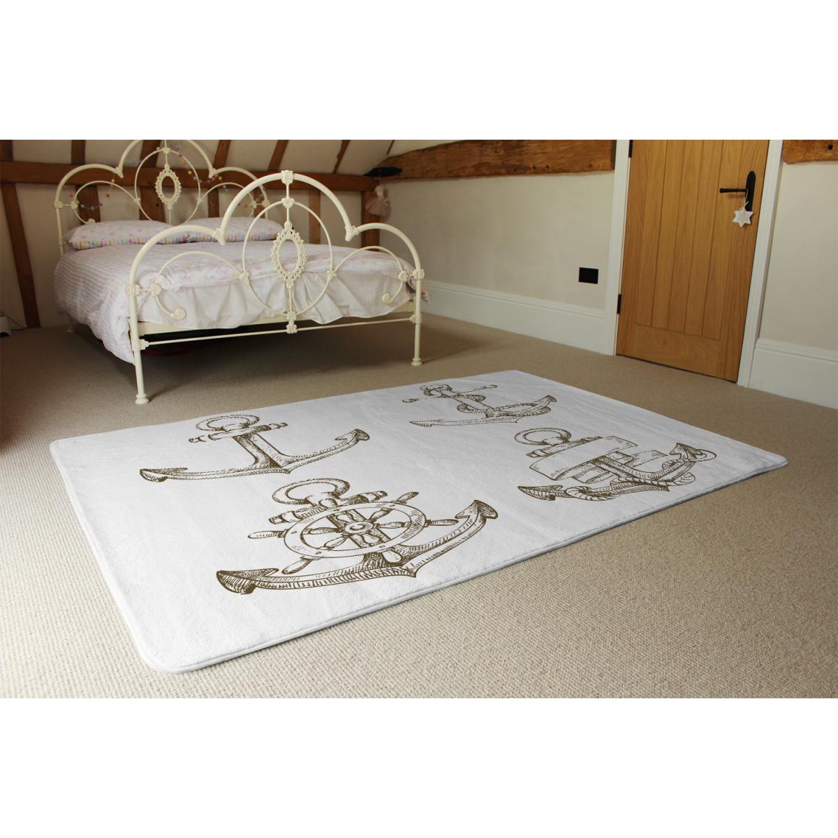 Drawn Anchors Designer Rug - White / 200cm – image 3