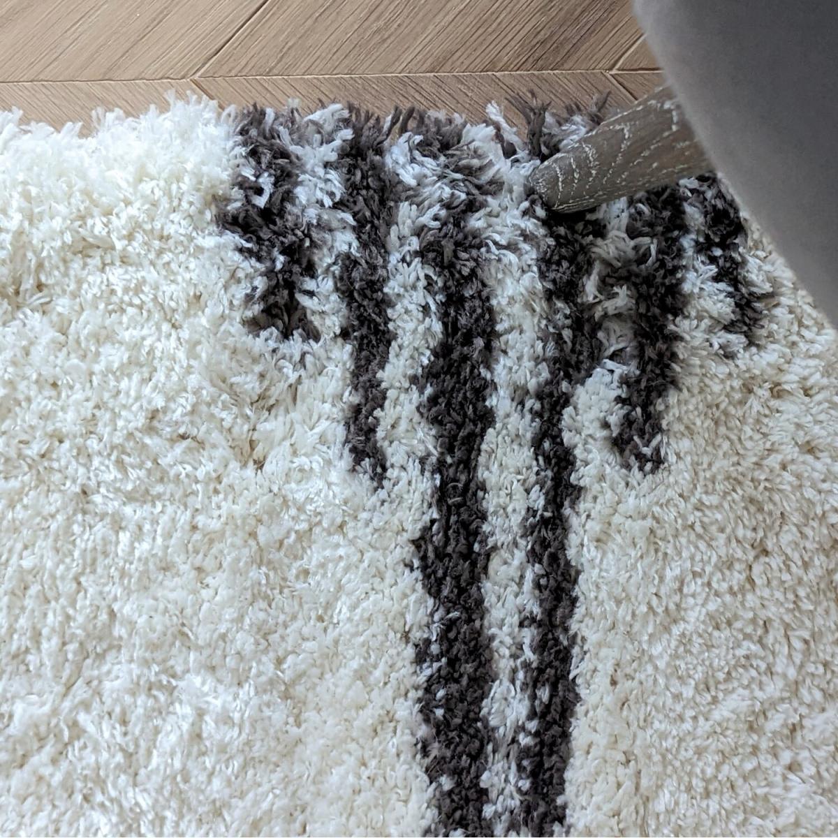 Ivory Thick 4cm Tribal Shaggy Rug - Ivory / 150cm – image 3