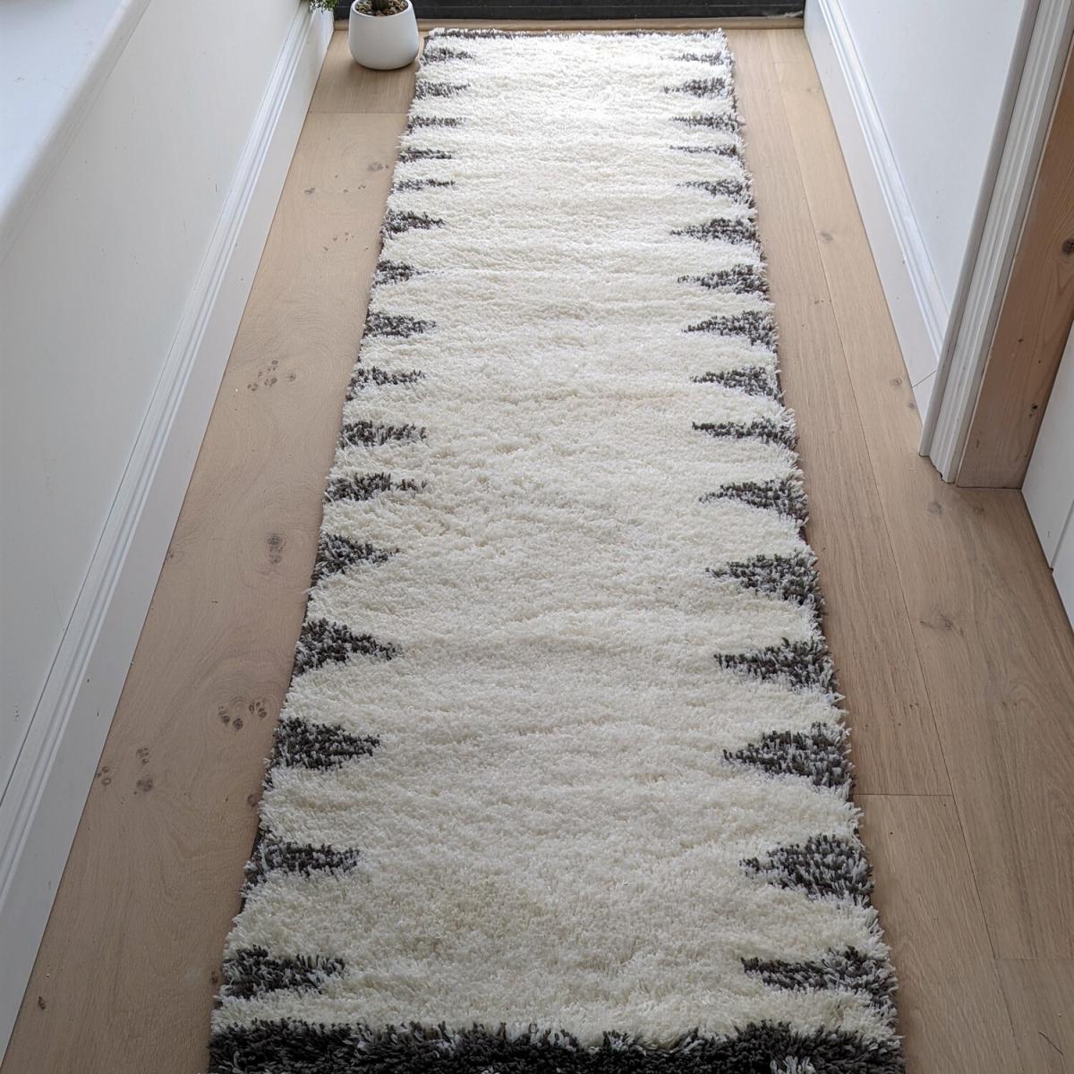 Ivory Thick 4cm Tribal Shaggy Rug - Ivory / 150cm – image 5