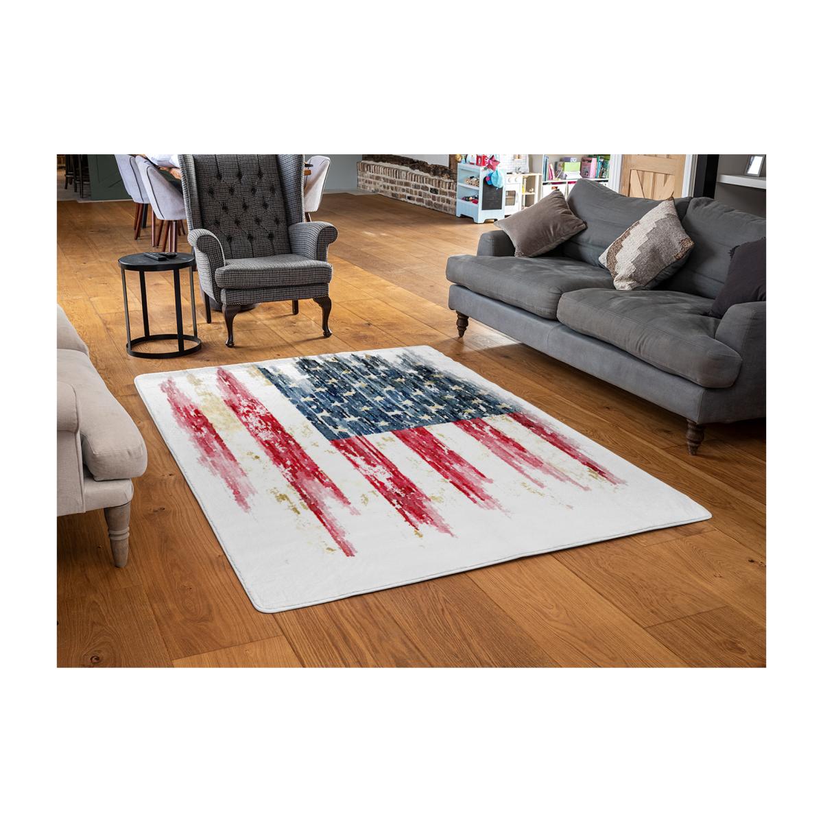 American Grunge Flag Designer Rug - Red / 110cm – image 1