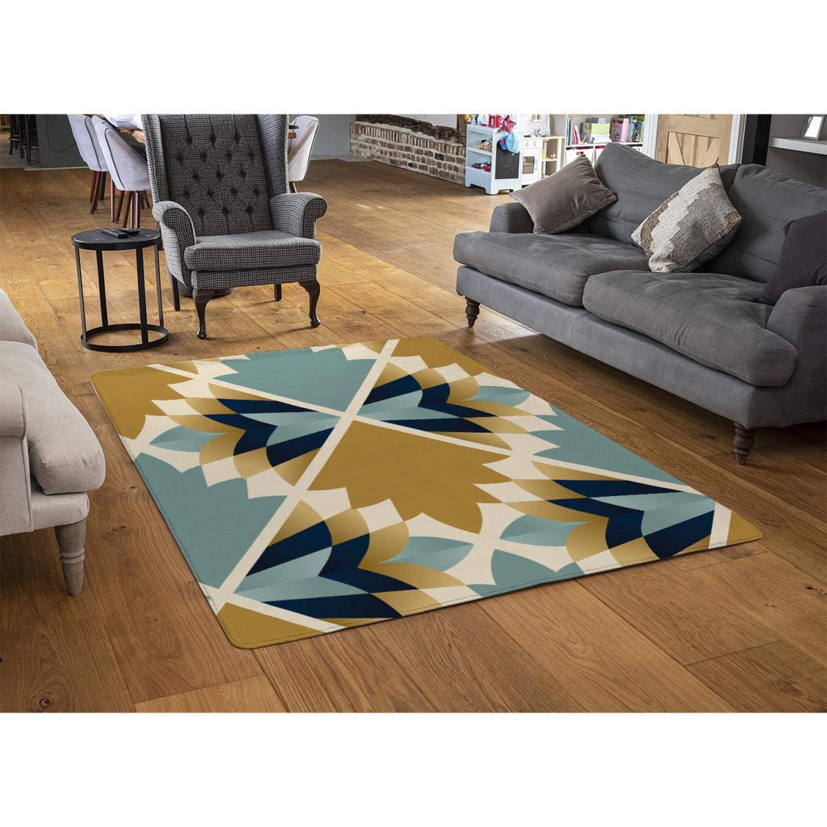 Cleopatra Fan Ethnic Pattern Designer Rug - Brown / 150cm – image 2