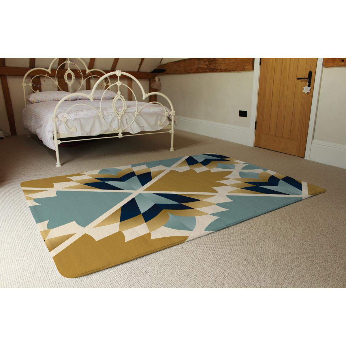 Cleopatra Fan Ethnic Pattern Designer Rug - Brown / 150cm – image 3
